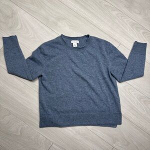 Rachel Zoe 100% Cashmere Crewneck Sweater XL Blue Soft Luxury Knit